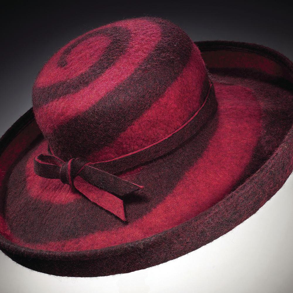 Miriam Carter Feltmaker Artisan Felted Wool Hat Black Purple Wearable Art Medium artisan1.jpg main image 4
