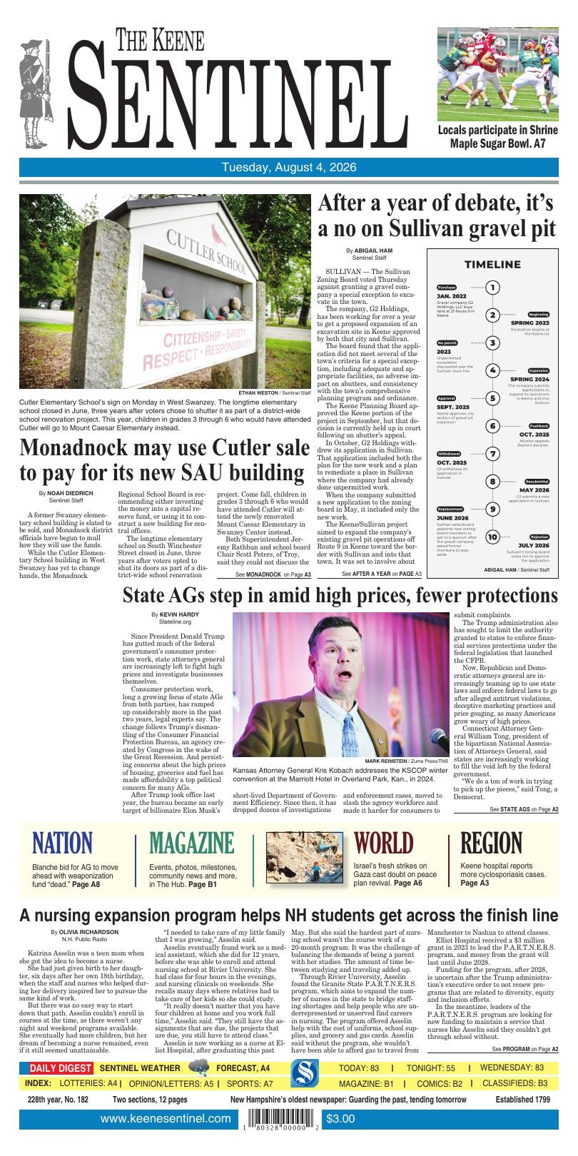 Page A1 | e-Edition | keenesentinel.com