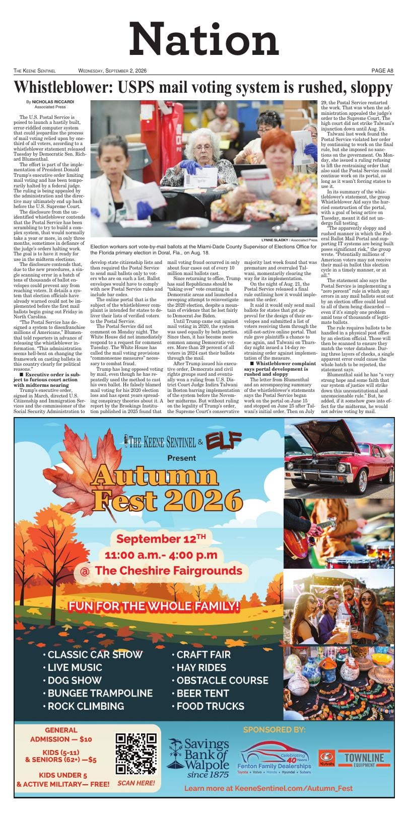 Page A8 | e-Edition | keenesentinel.com