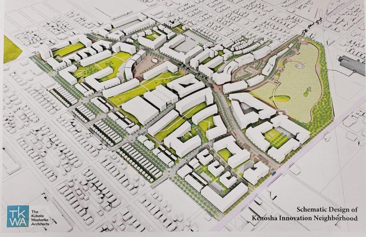 Kenosha Innovation Neighborhood schematic concept at Chrysler site