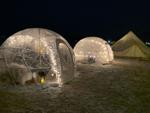 Bonfires on the Beach offered heated snow globes and tents where people could stay warm and relax
