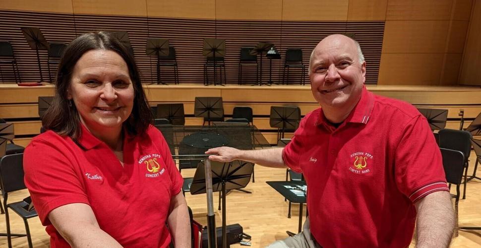 Pops Band conductors Kathy Ripley and Craig Gall in 2022.jpg