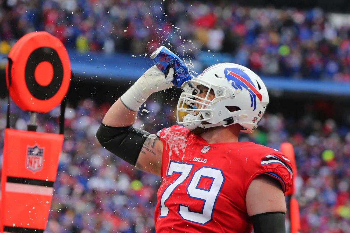 Bills fan whose beer was used in celebration gets delivery from Spencer  Brown