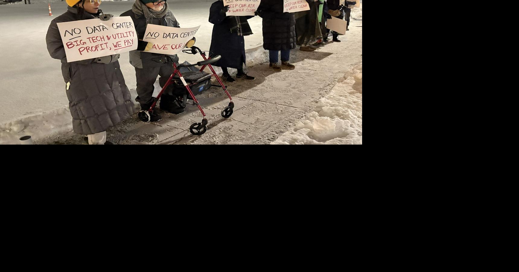 Group rallies against planned Kenosha Microsoft data center
