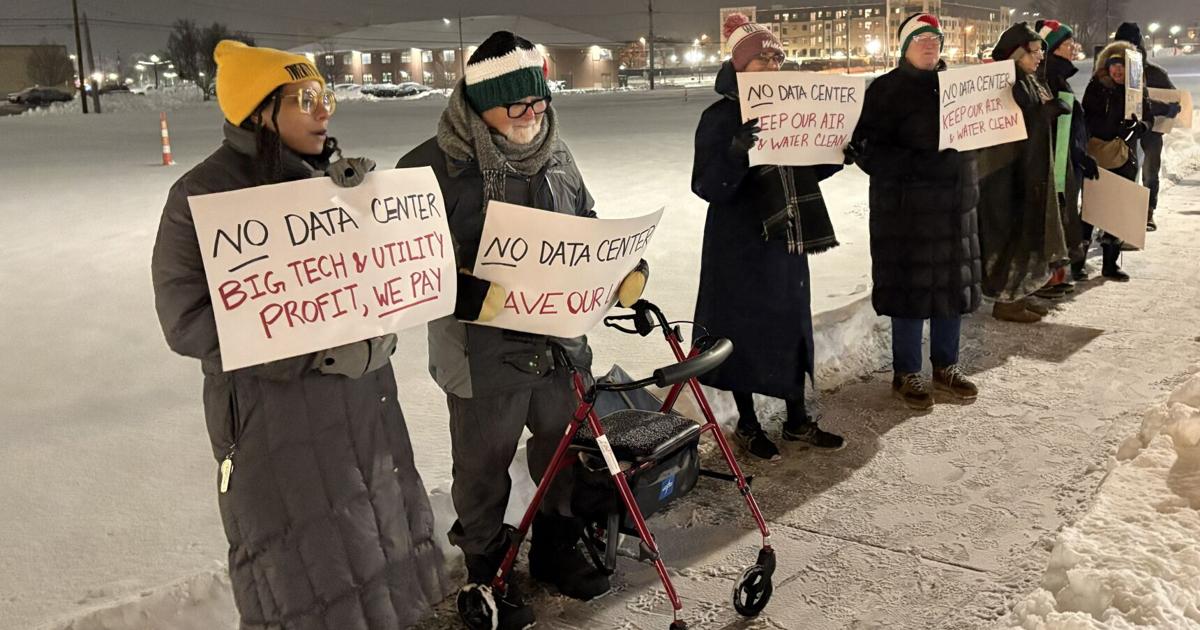Group rallies against planned Kenosha Microsoft data center