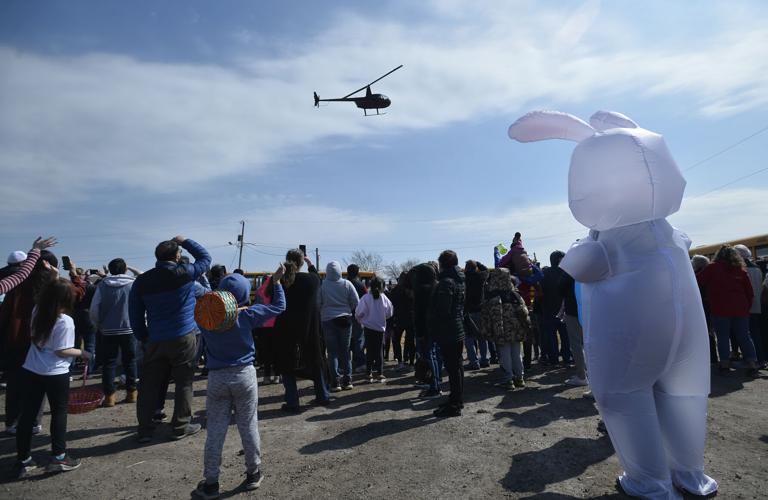 First Student holds helicopter egg drop for Easter celebration