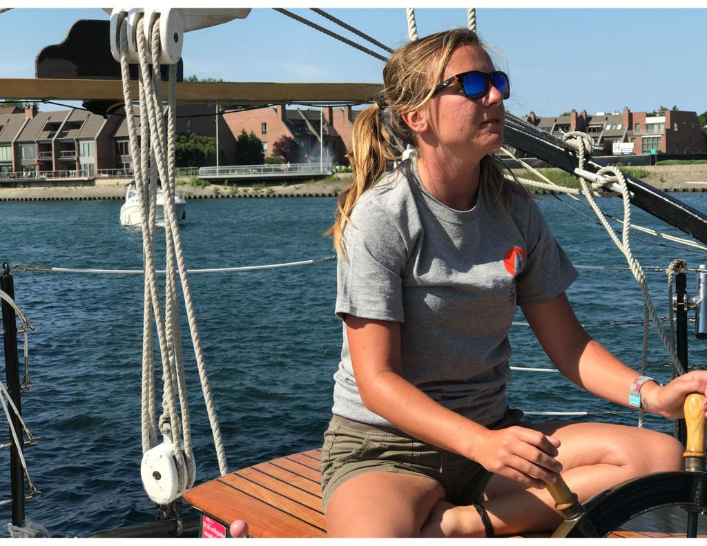 Woman At The Helm Of Appledore Iv Coming To Kenosha Tall Ships Challenge Kenoshanews Com