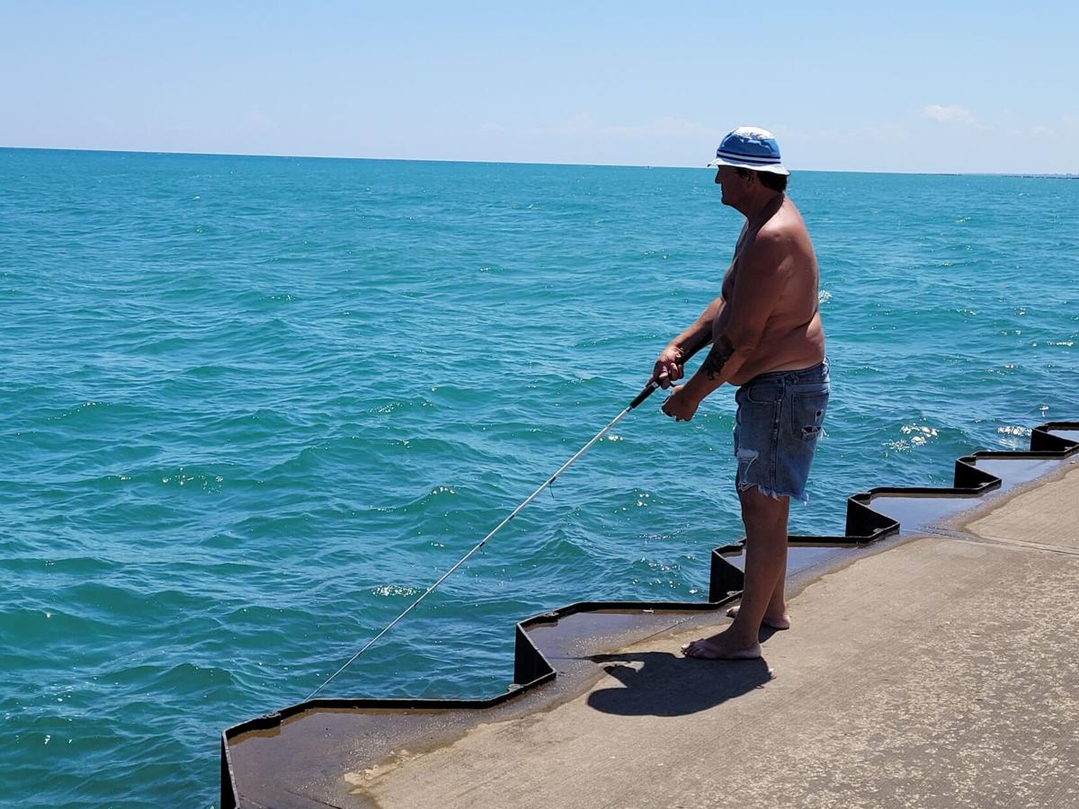 Pier Fishing for COHO SALMON by a toxic Power Plant?!?!?-- Lake Michigan  Fishing 