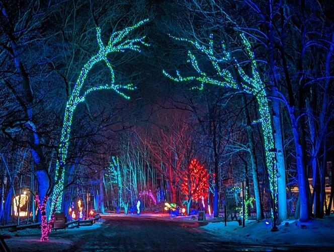 Bright shows light up the night sky