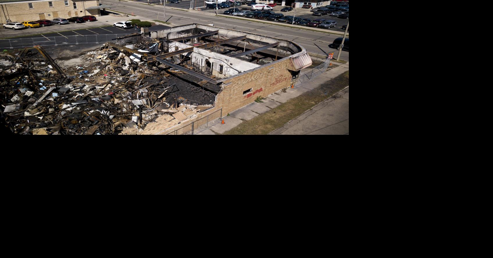 IN PHOTOS Damage to B&L Office Furniture, seen by President Trump