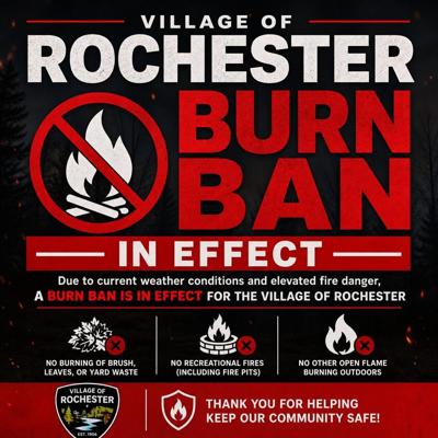 🔥 Burn Ban in Effect – Village of Rochester 🔥