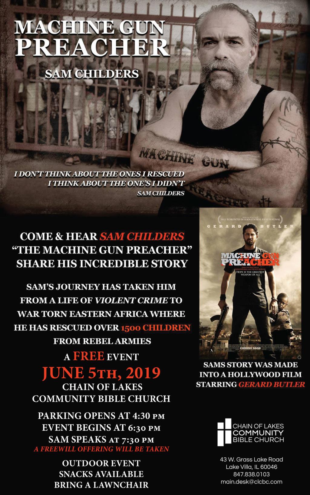 Machine Gun Preacher To Speak In Lake Villa Ill Faith