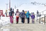 Family and Friends Heading to Ski at Wilmot Mountain