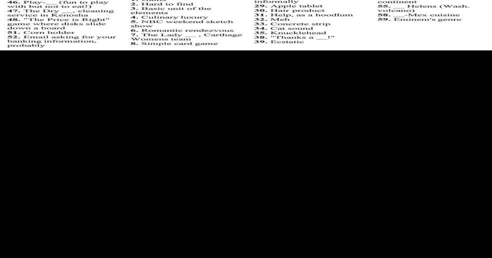 Kenosha Crossword for September