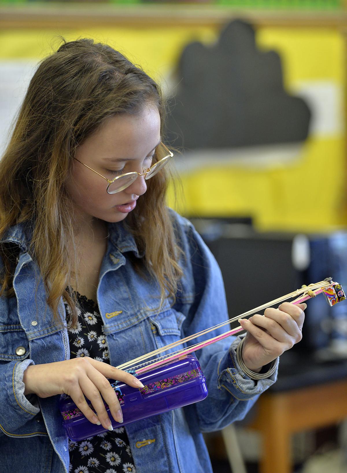 KTECEast students design, build instruments while learning about sound