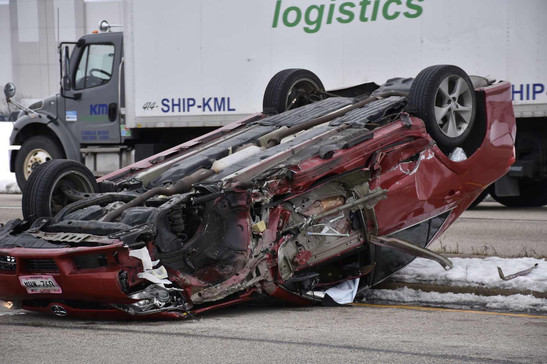 Rollover crash shuts down portion of 52nd Street