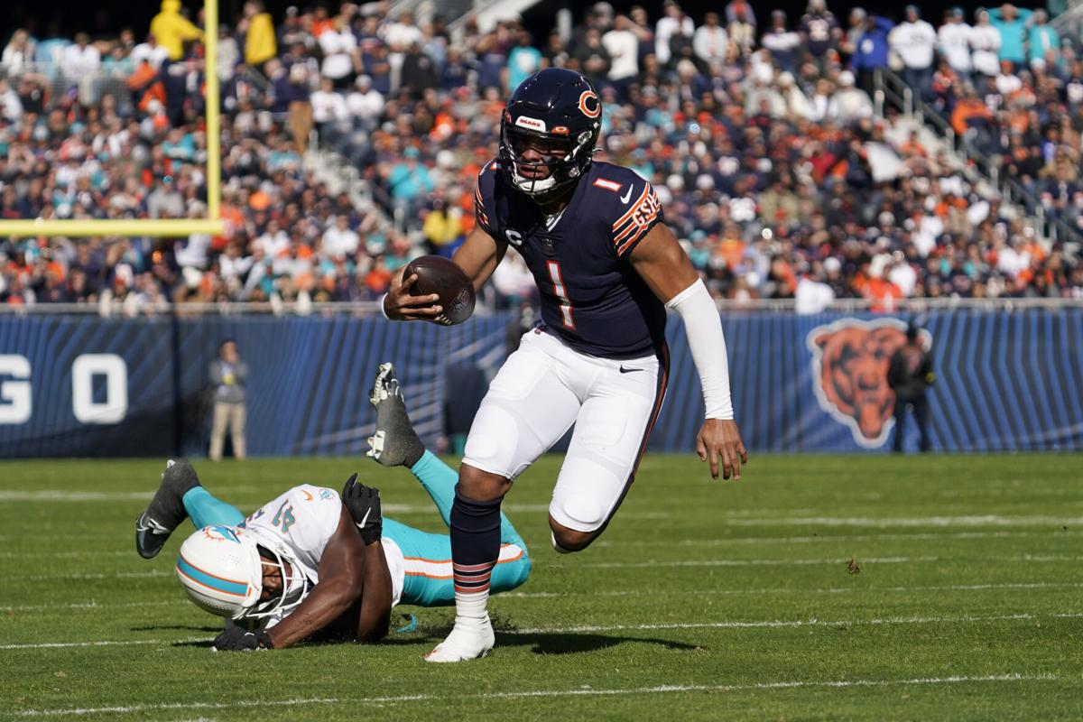 Heavy rain floods Soldier Field during Chicago Bears' season