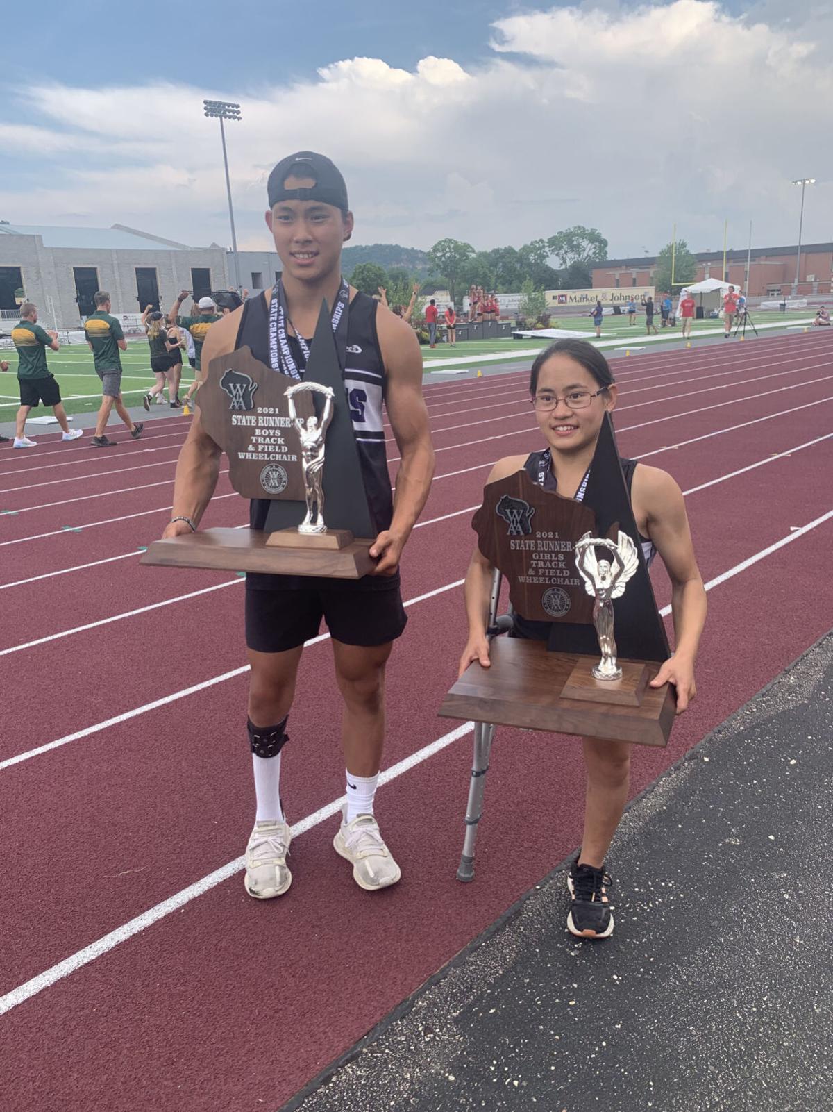 High School Track And Field Hawks Josh Emma Jundt Earn Runner Up Finishes In State Wheelchair Field Sports Kenoshanews Com