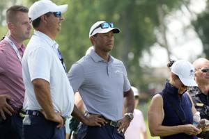 Tiger Woods watches 15-year-old son Charlie shoot a 12-over 82 in US Junior Amateur at Oakland Hills