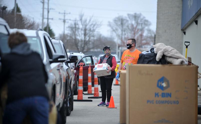 A chance to donate unwanted household goods creates a traffic jam