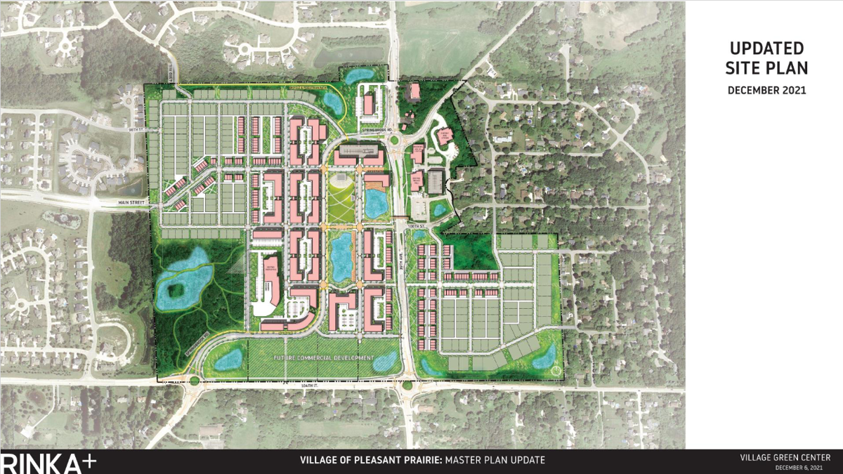 Proposed Pleasant Prairie Village Green Center housing, retail