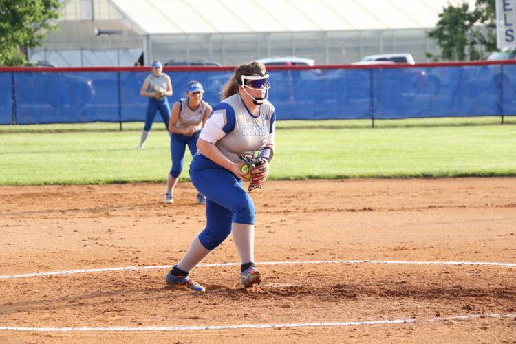 Fort Campbell pitcher Kiley McCrary goes to pitch during Monday night's game