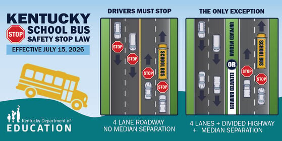 KDE reminds drivers of important change to bus traffic safety laws