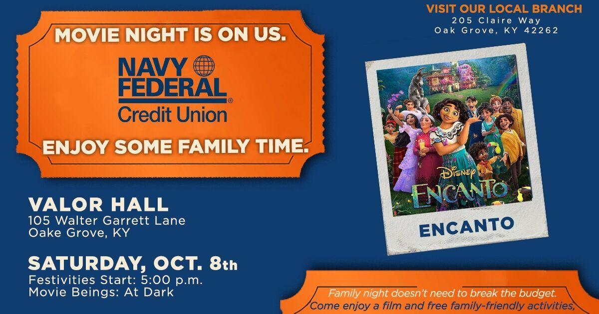 The Navy Federal Credit Union sponsors Free Movie Night