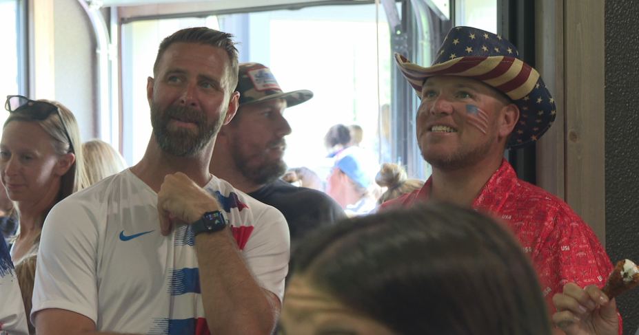 Local fans gather to cheer the U.S. Soccer team to World Cup win