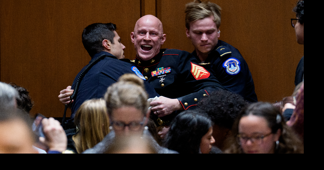 Iraq War veteran, Quincy native faces charges after his Iran war protest leads to Senate hearing scuffle
