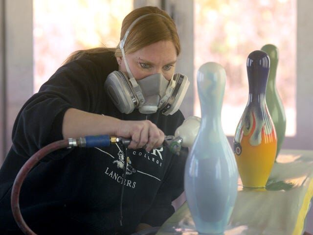 LCC Automotive Students Paint Bowling Pins Local News Kinston Com   6489f4d712fad.image 