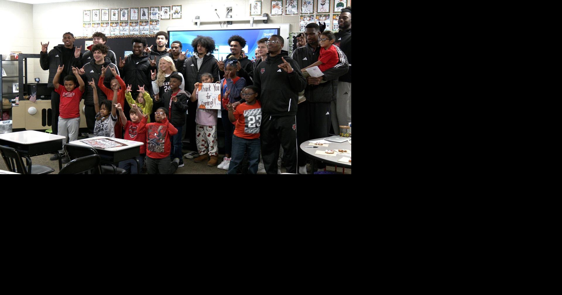 A-State men’s basketball team visits class at International Studies Magnet