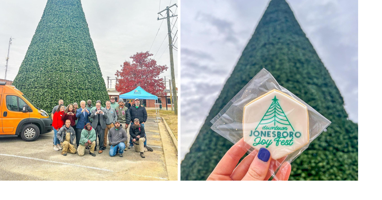 Jonesboro unveils 64foot RightFiber Christmas tree for JoyFest