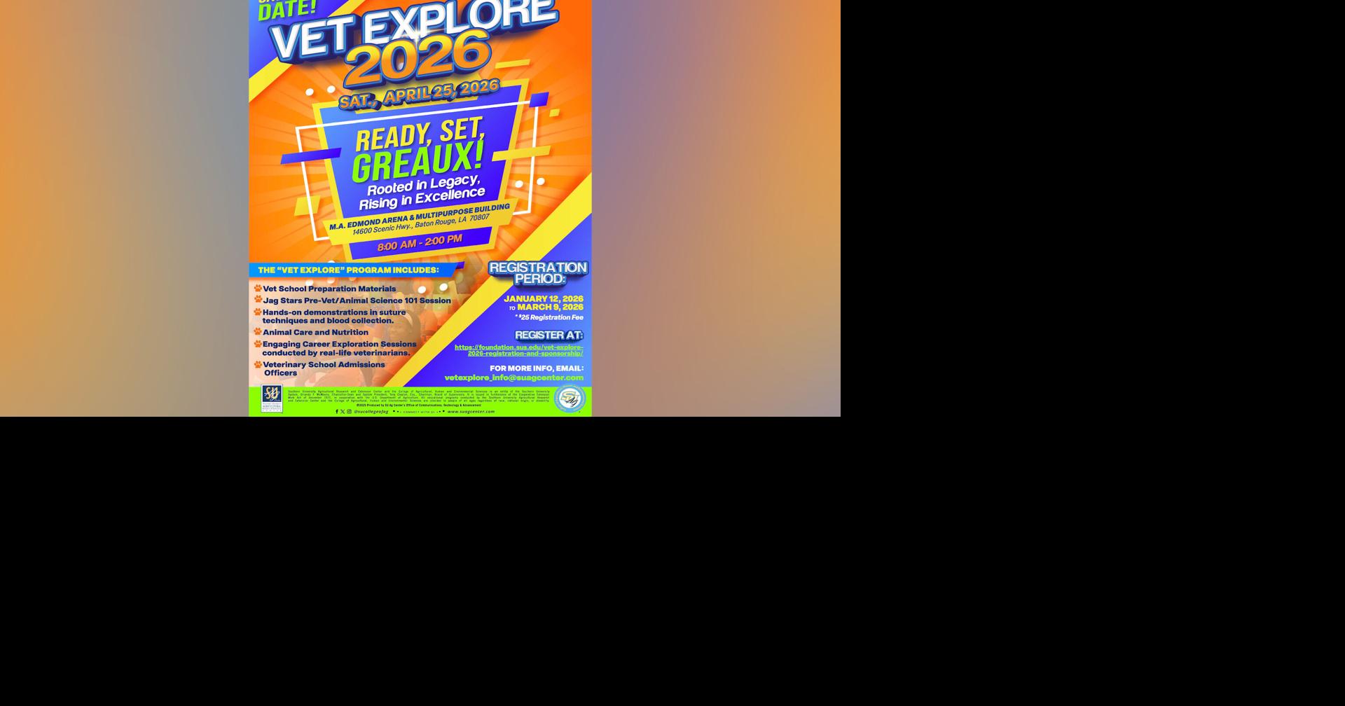 Southern University College of Ag to hold VET Explore 2026 for High School and College Students