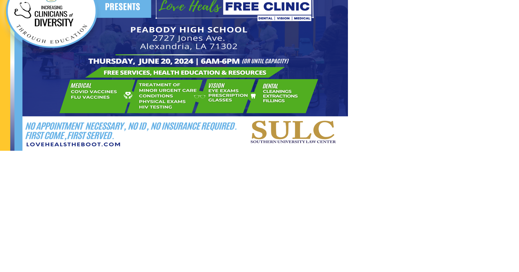 Southern University, Love Heals the Boot hosts free health clinics across Louisiana