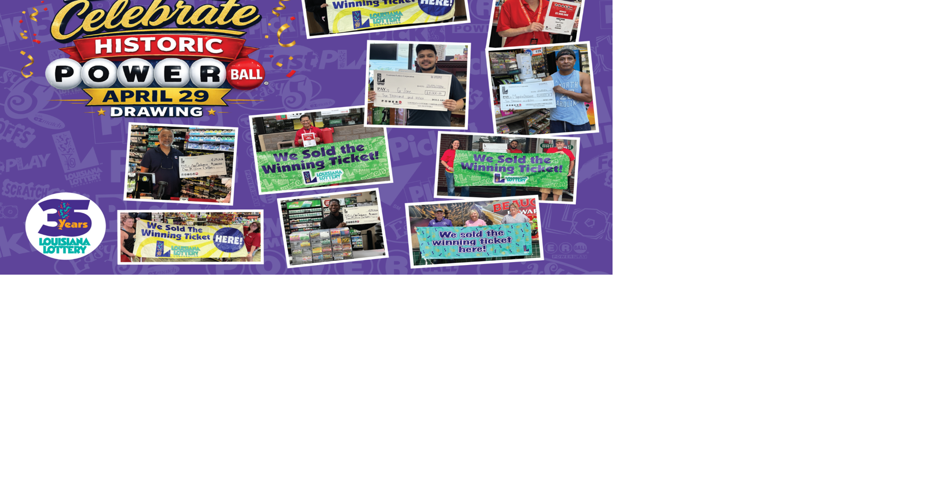 Louisiana Lottery Recognizes Retailers Behind Historic April 29 Powerball Drawing