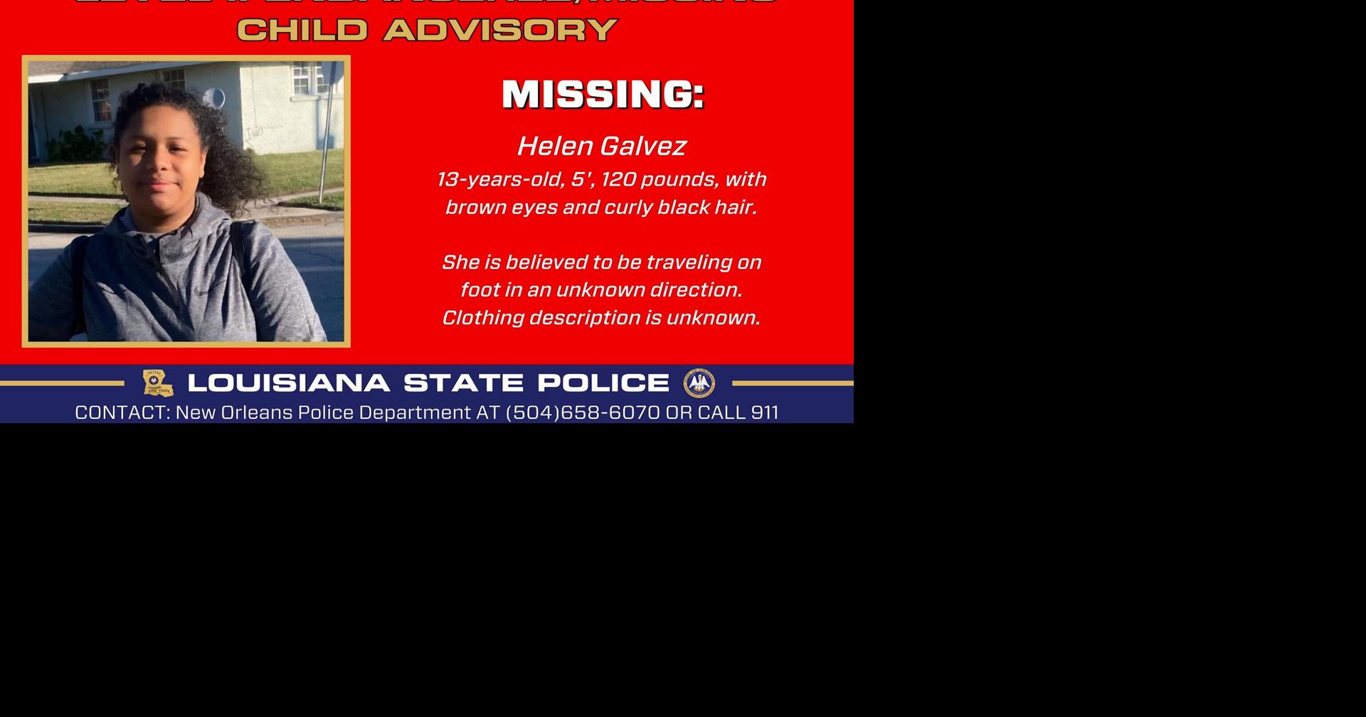 Level II Endangered/Missing Child Advisory Assistance Needed Locating Missing New Orleans Juvenile