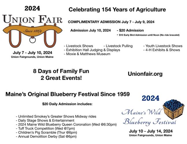 Trustees announce Union Fair, Maine's Wild Blueberry Festival dates