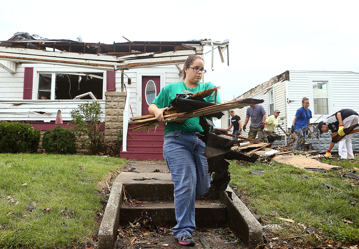 Tornado cleanup along Hoffer Street