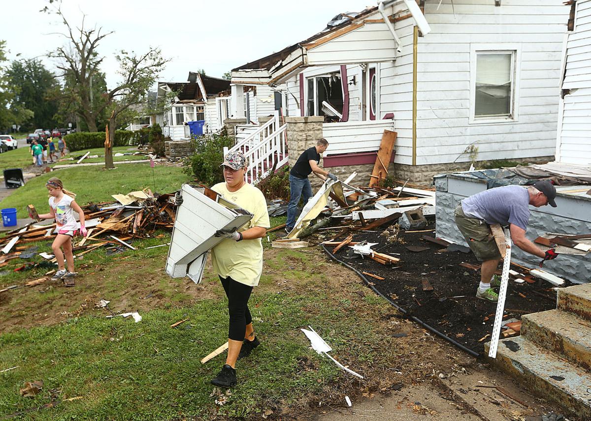 Tornado cleanup along Hoffer Street