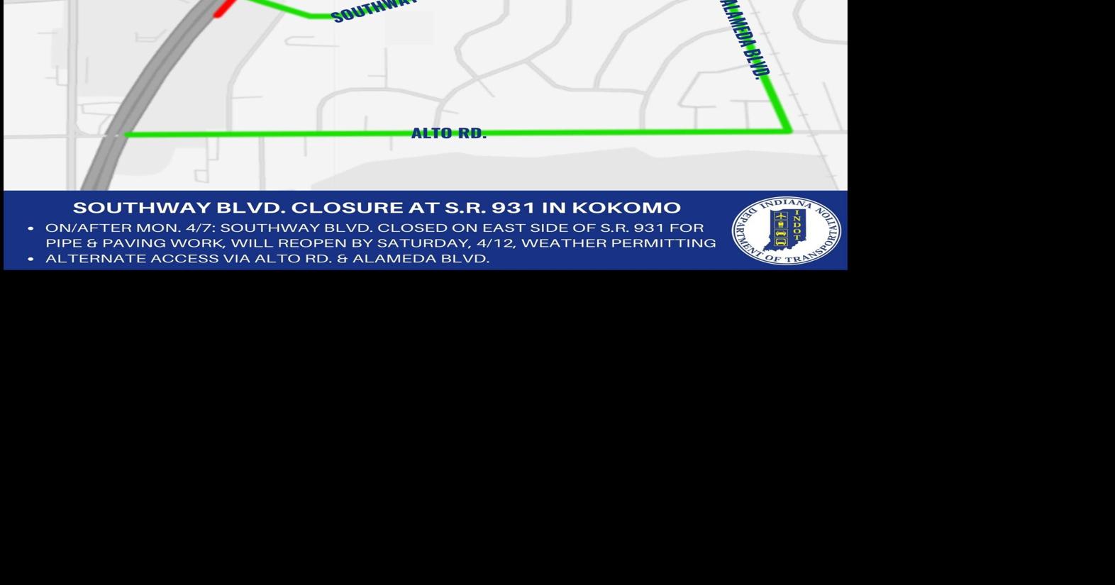 Southway east of 931 to close for pipe, road work | Area Briefs ...