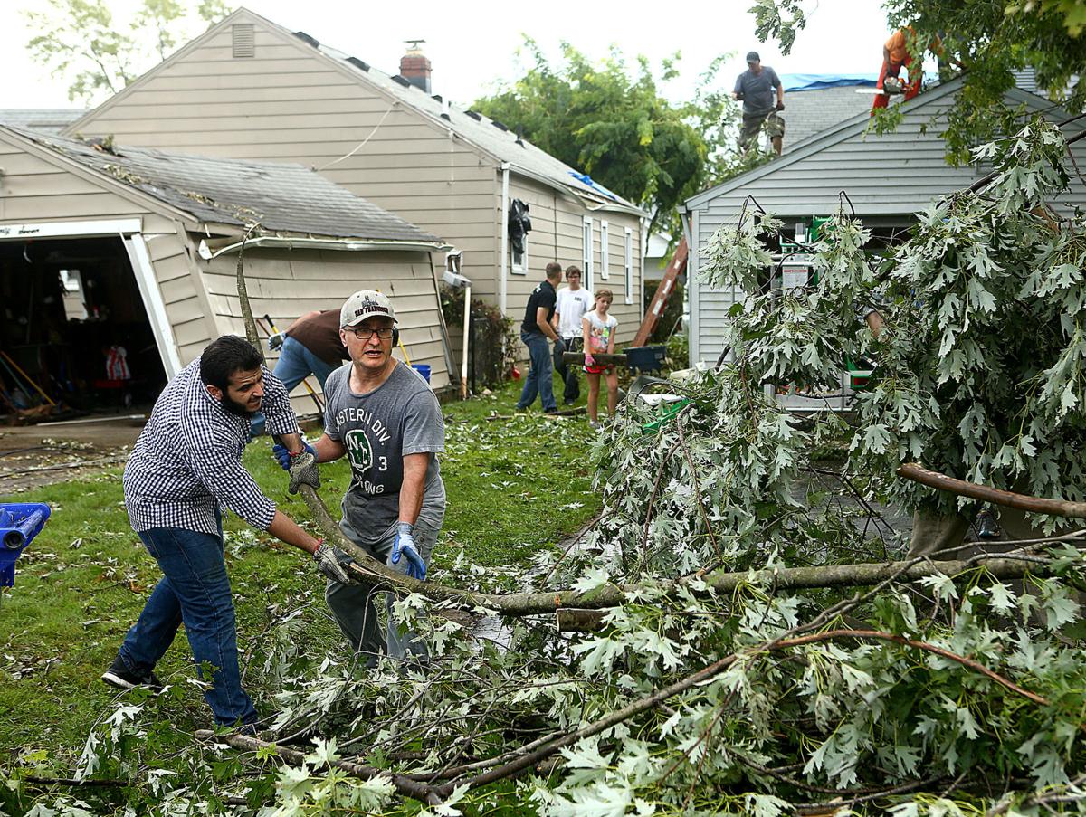 Tornado cleanup along Hoffer Street