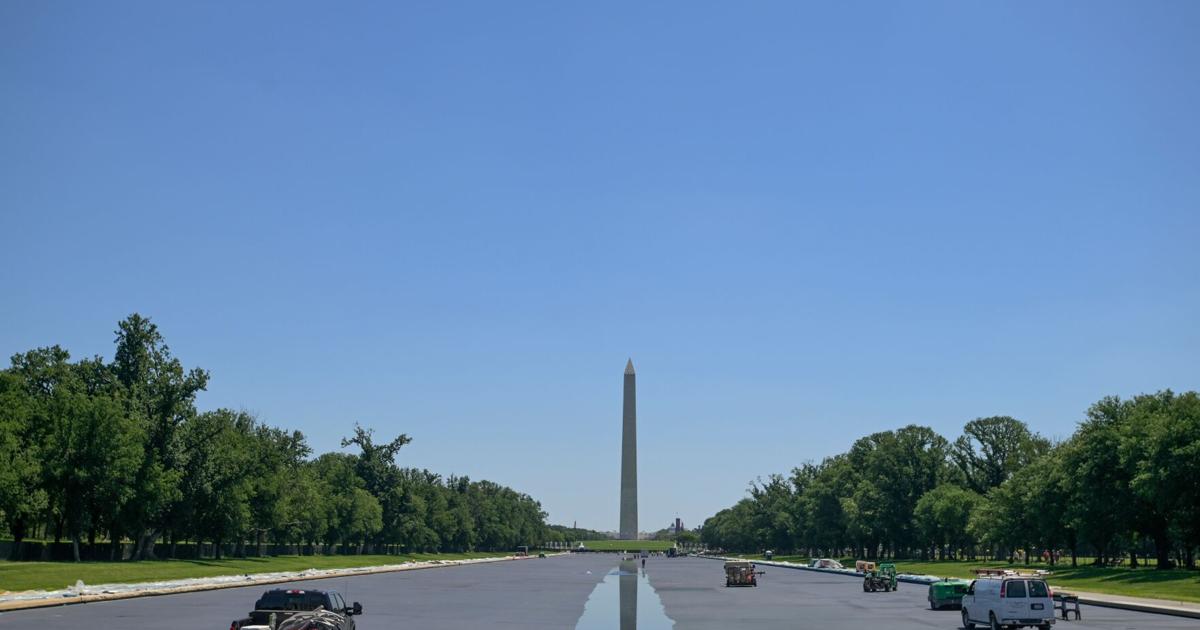Water begins refilling Reflecting Pool after renovation to repaint it ...
