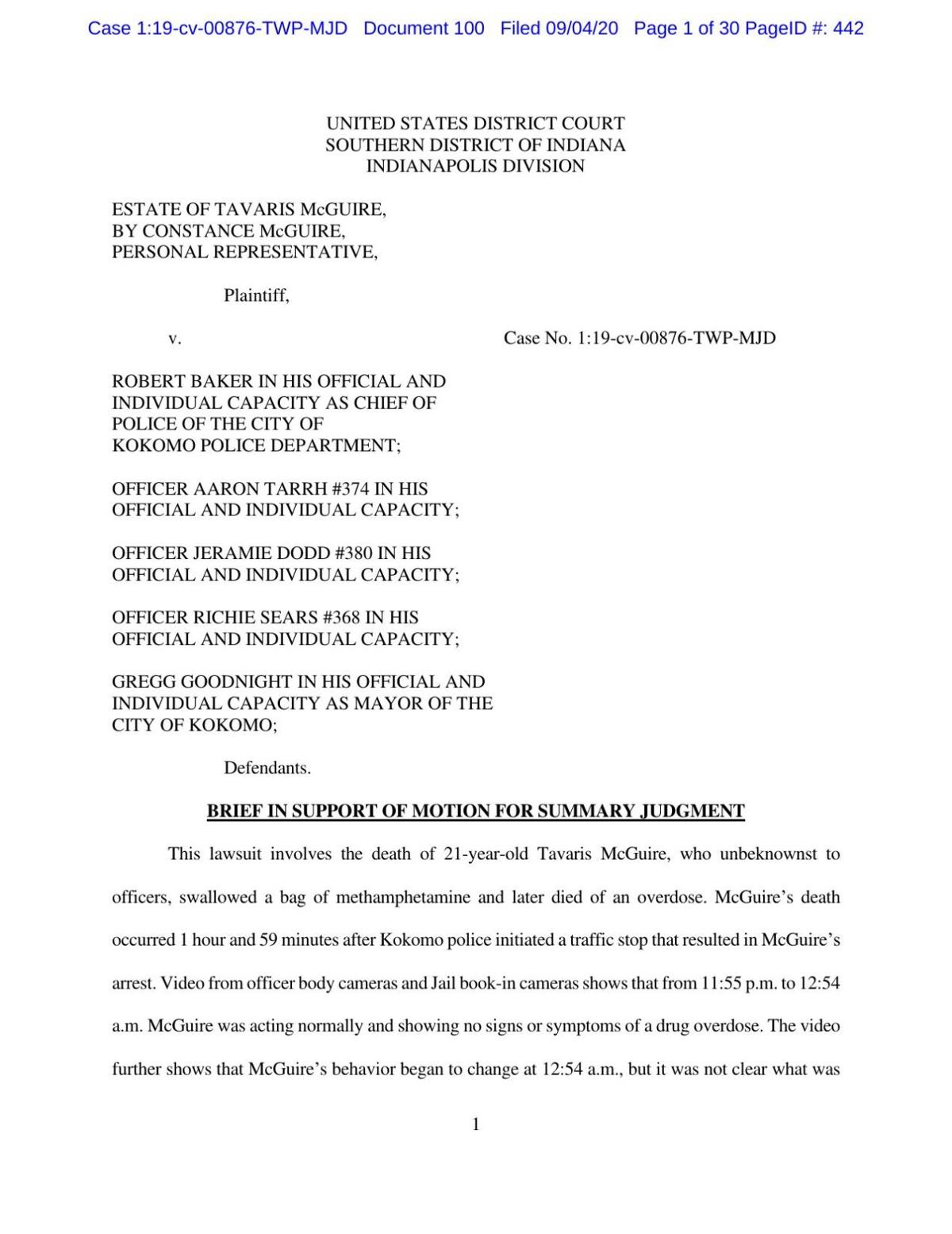 Motion for Summary Judgment