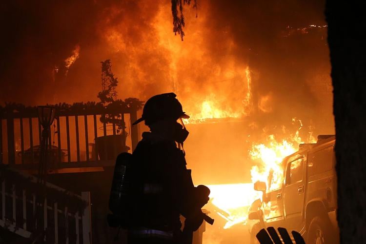 PHOTOS: Firefighters battle 2-alarm fire in Bridgewater