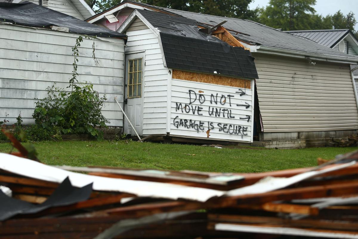 Tornado cleanup along Hoffer Street