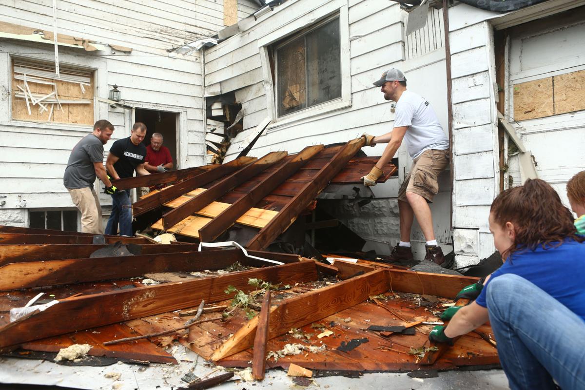 Tornado cleanup along Hoffer Street