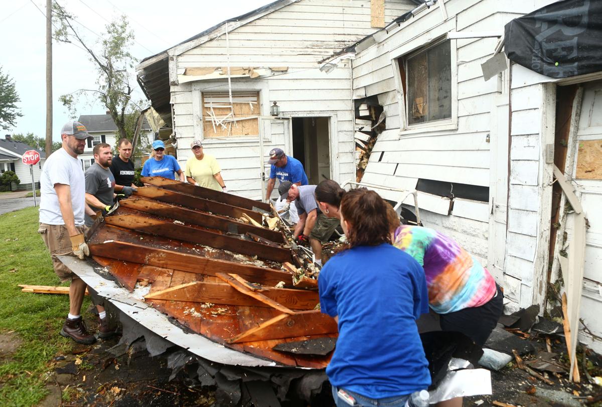 Tornado cleanup along Hoffer Street