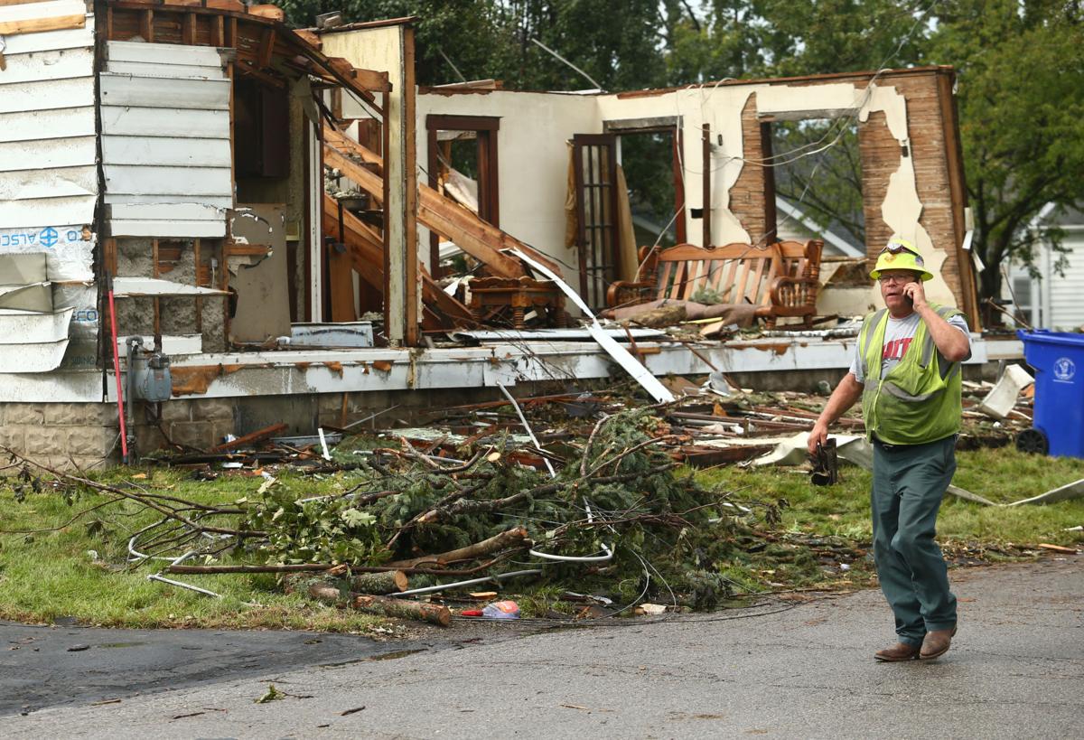 Tornado cleanup along Hoffer Street