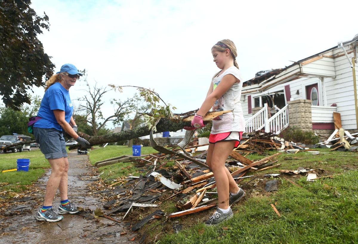 Tornado cleanup along Hoffer Street